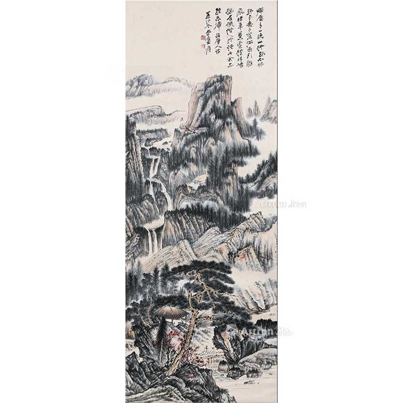 傅抱石近代云霞出海曙