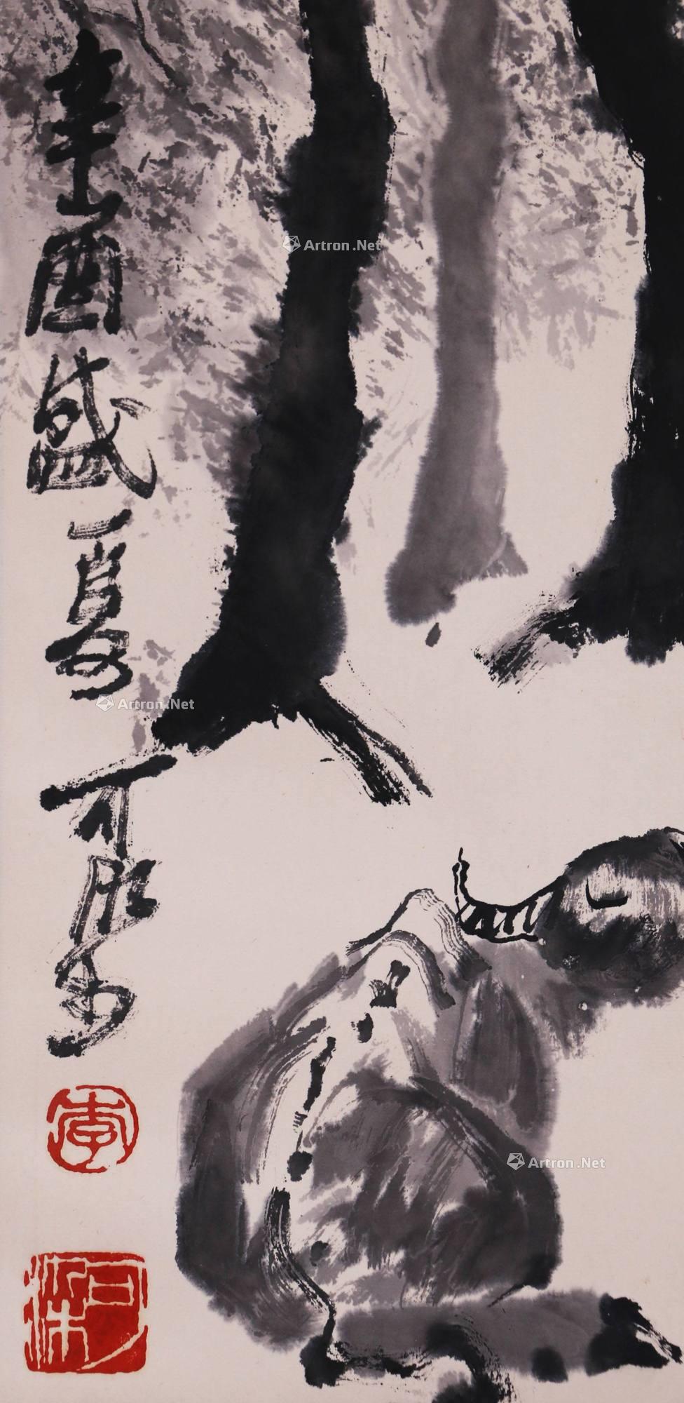 李可染牧牛图立轴
