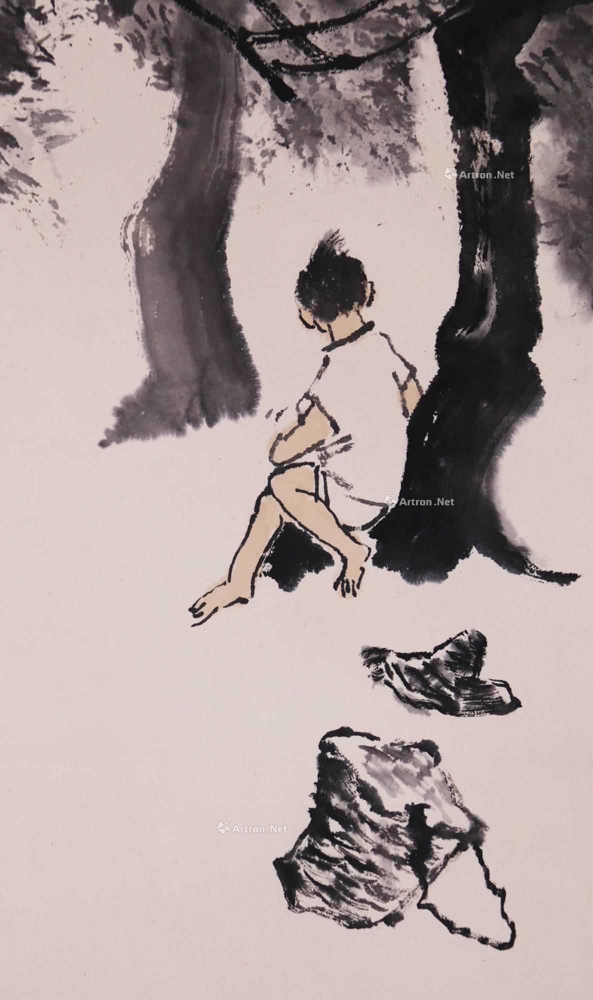 李可染牧牛图立轴